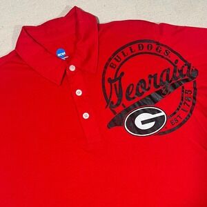 NCAA Georgia Bulldogs Knights Apparel Red Polo Shirt Men's‎ Medium